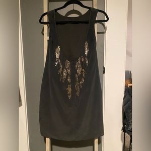 Beaded scoop back cocktail dress